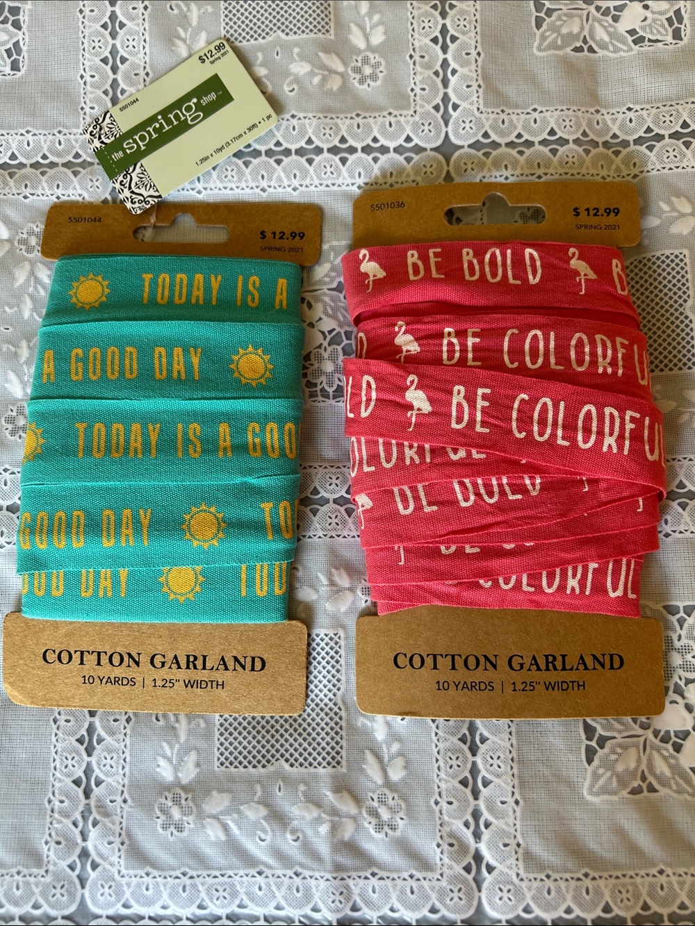 Spring Shop Cotton Garland - Teal & Pink